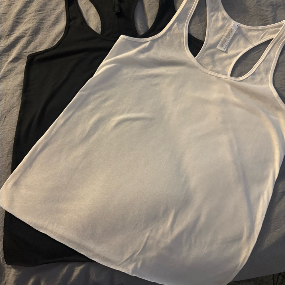 SKIMS Black and White racer back Tank Tops